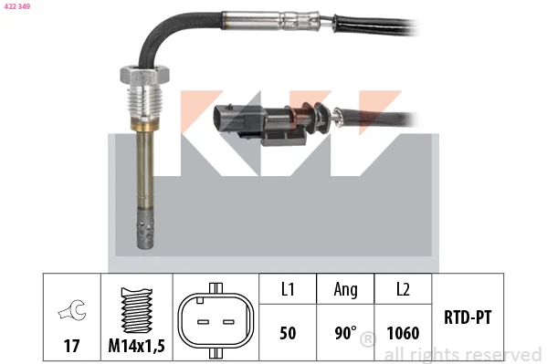 Čidlo, teplota výfukových plynů Made in Italy - OE Equivalent